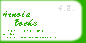 arnold bocke business card